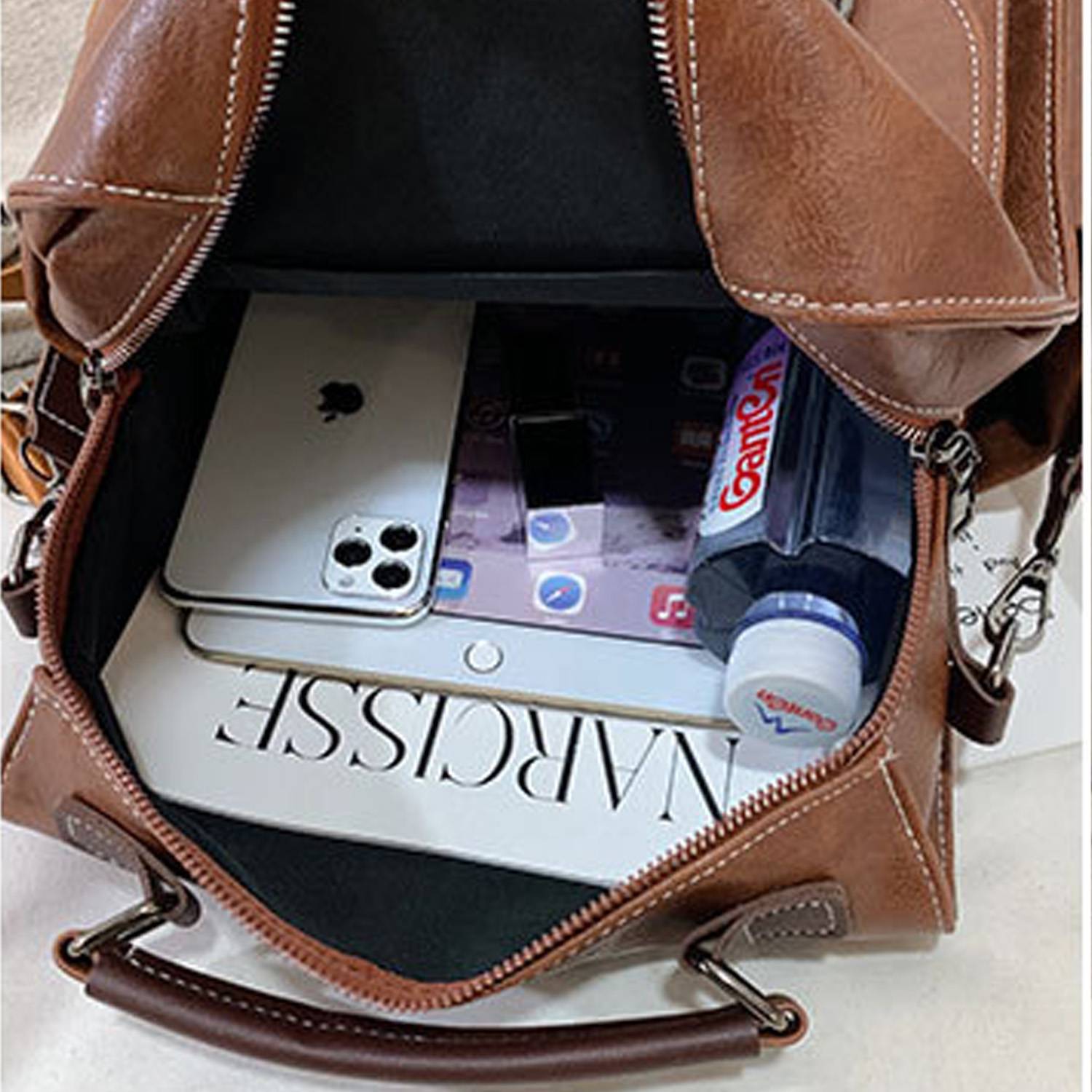 Pu Leather Retro Shoulder Bag Backpack 3