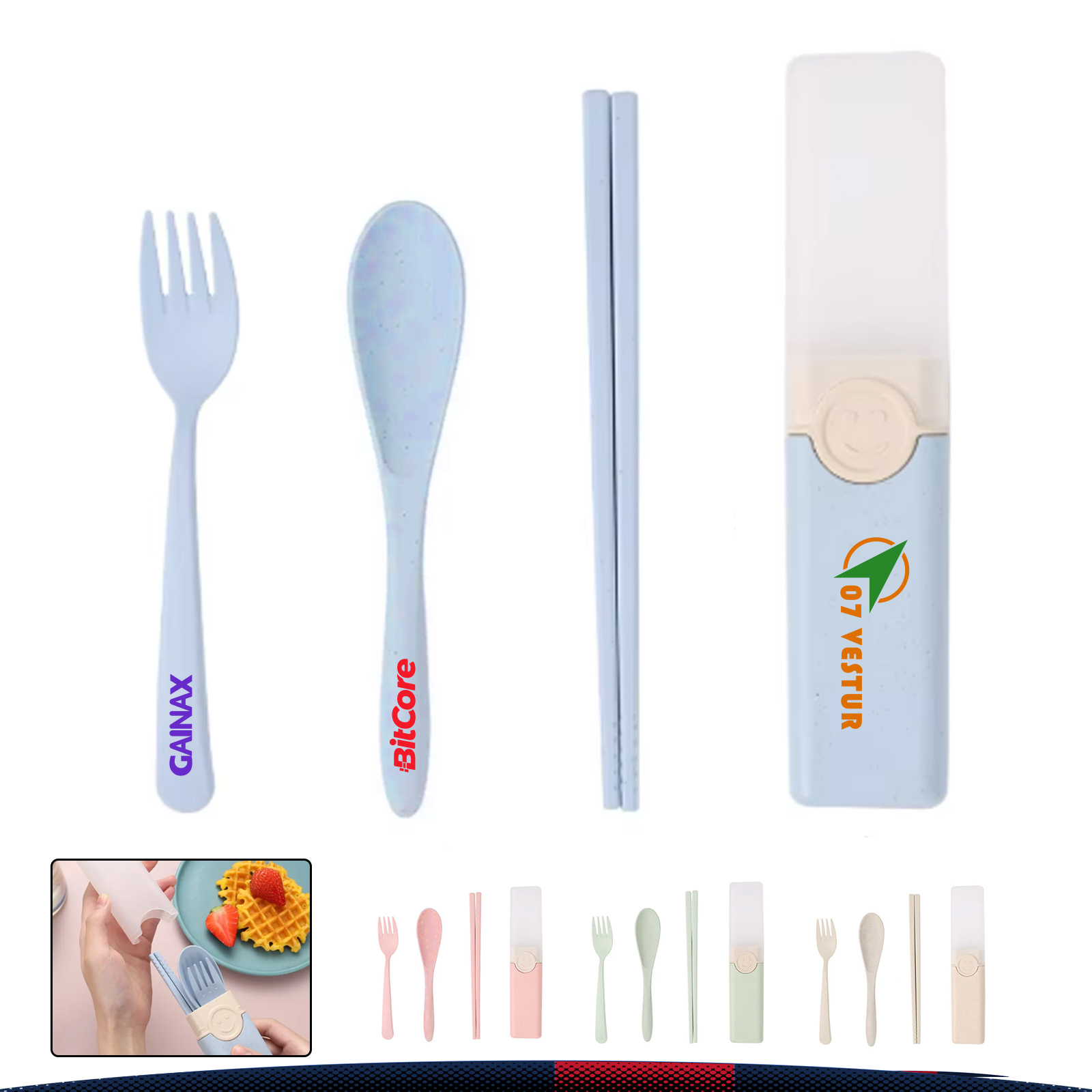 Vetraza 3-Piece Wheat Straw Cutlery Set 4