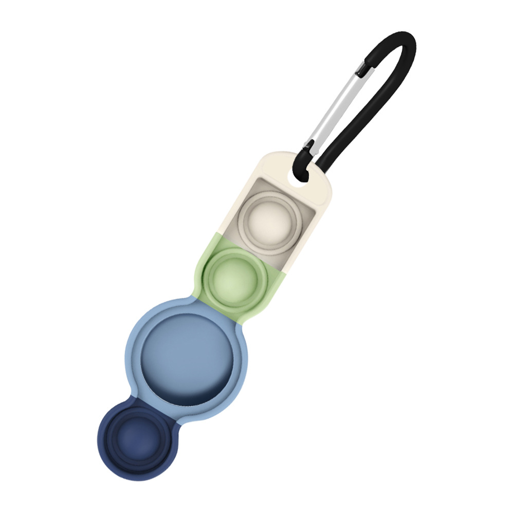 2 In 1 Silicone tag Holder Push Pop Keychain 4