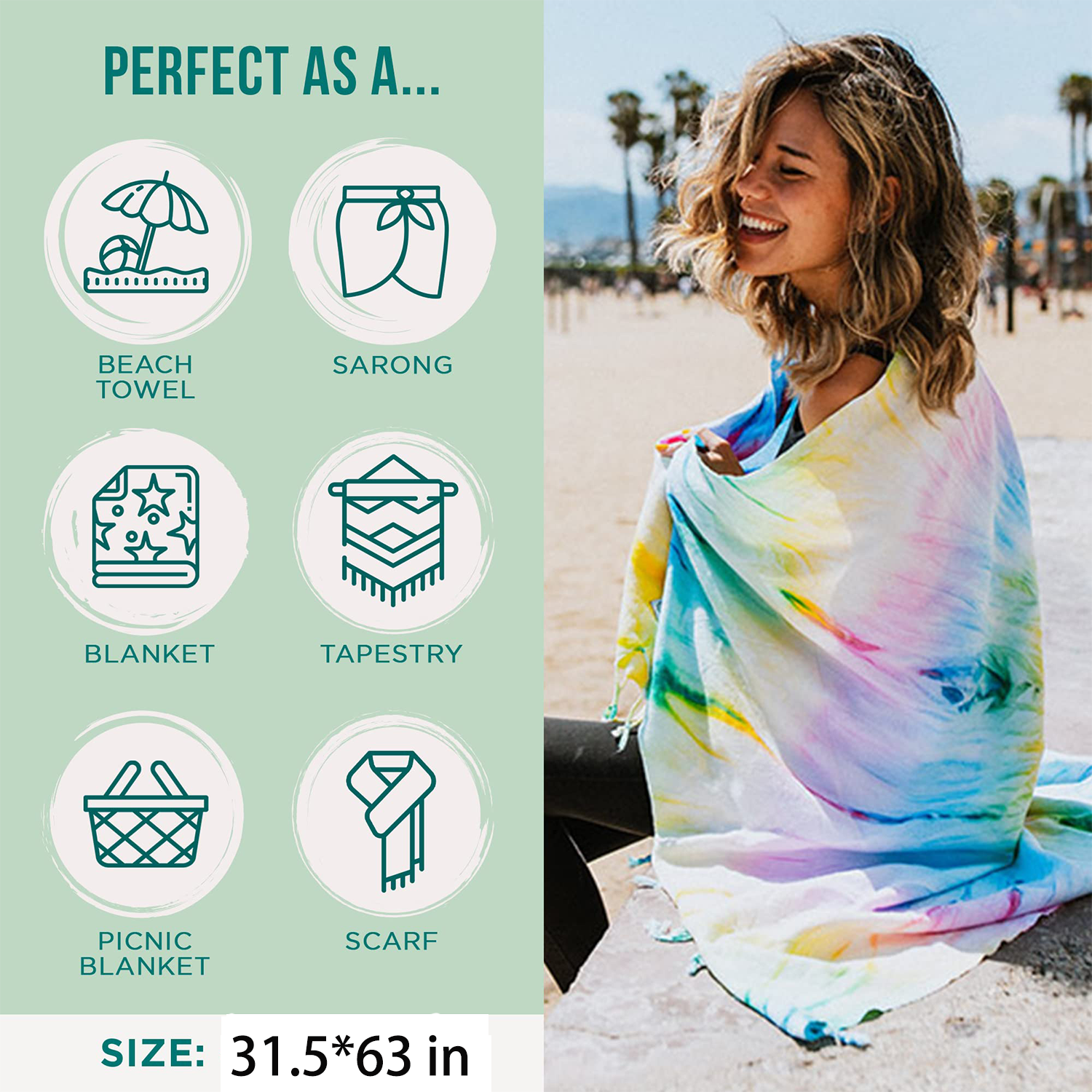 Modern Tic Dye Turkish Towel 3