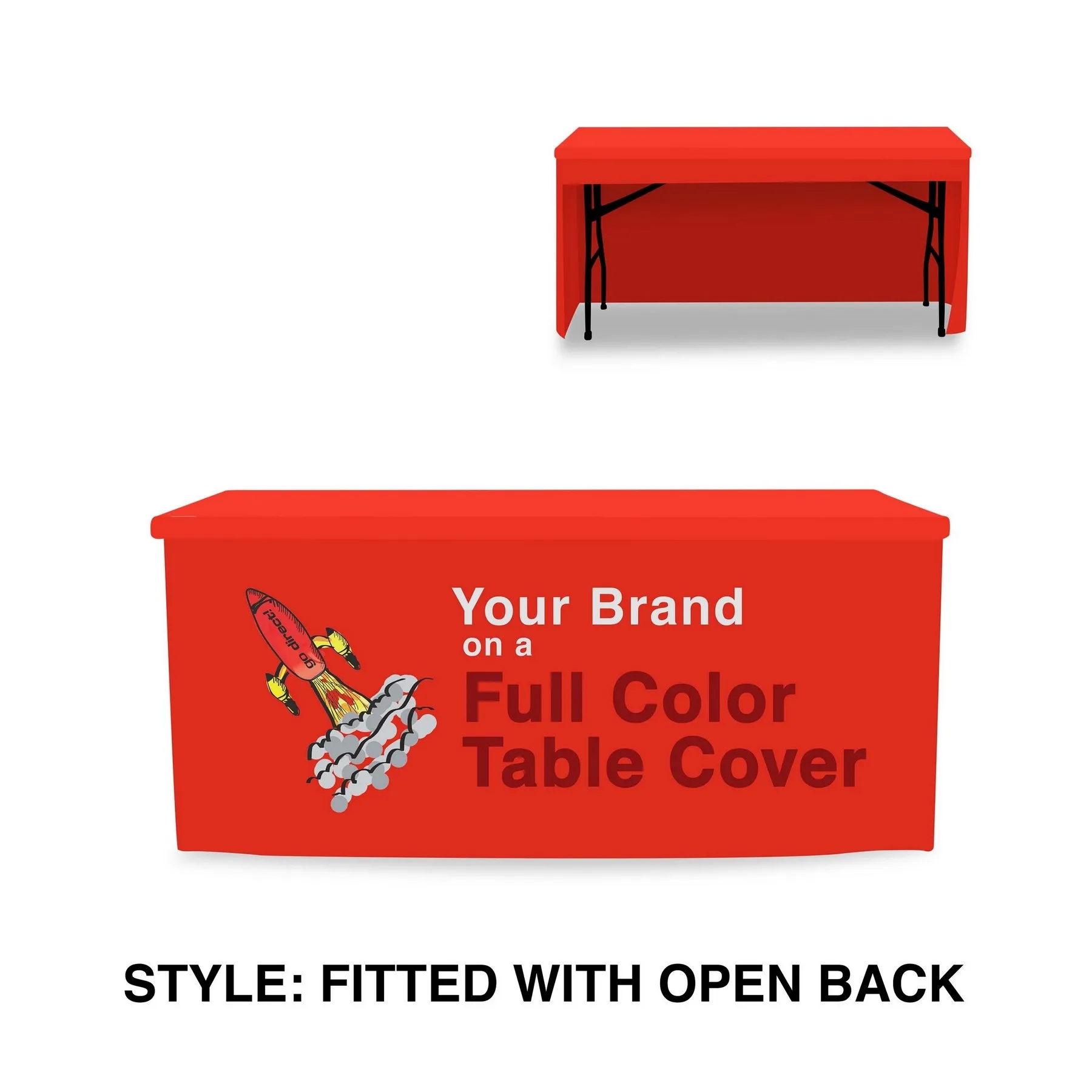 6ft 3-Sided Fitted Table Cover/Table Throw with Sublimation 2