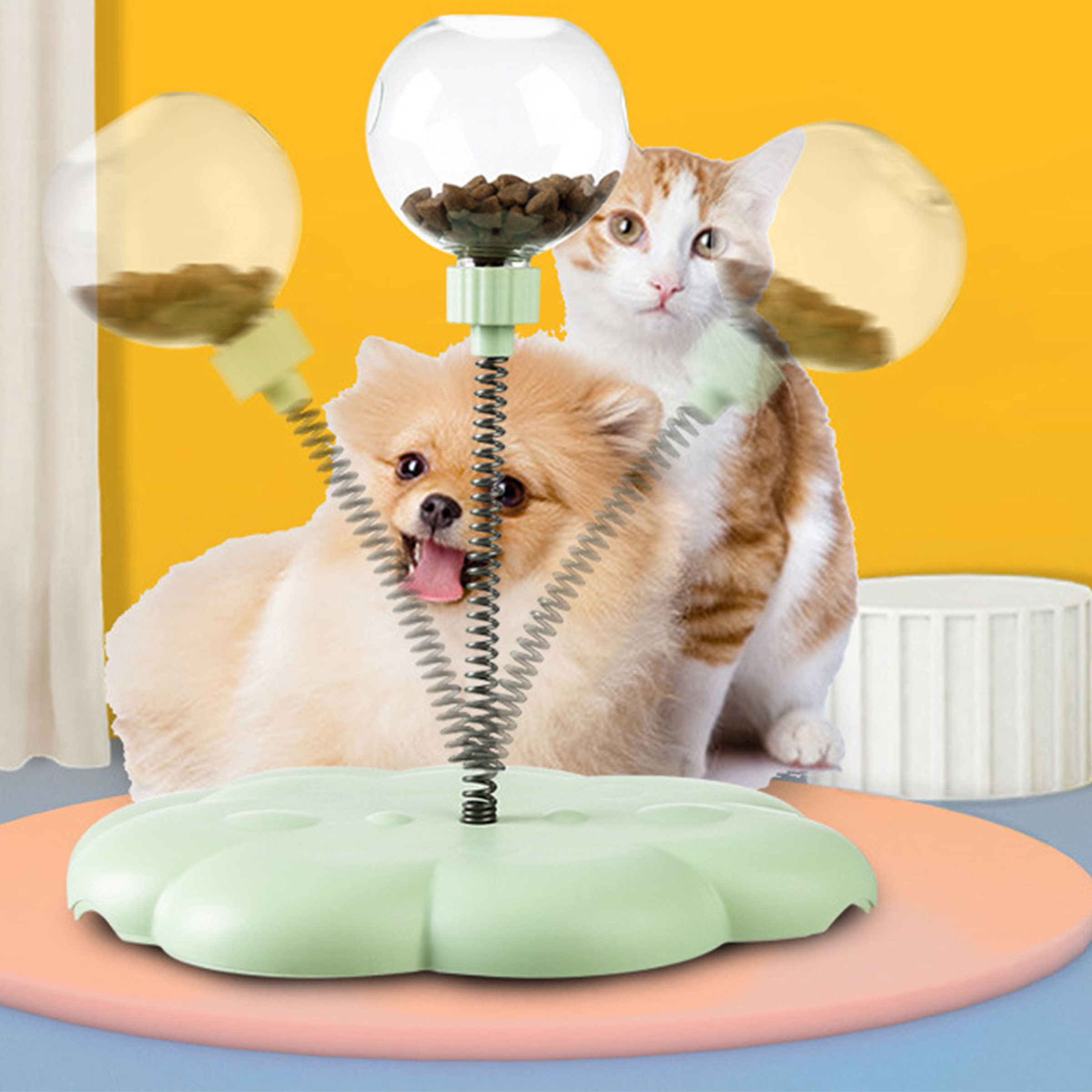Polypropylene Pet Toy With Spring Leakage Ball 2