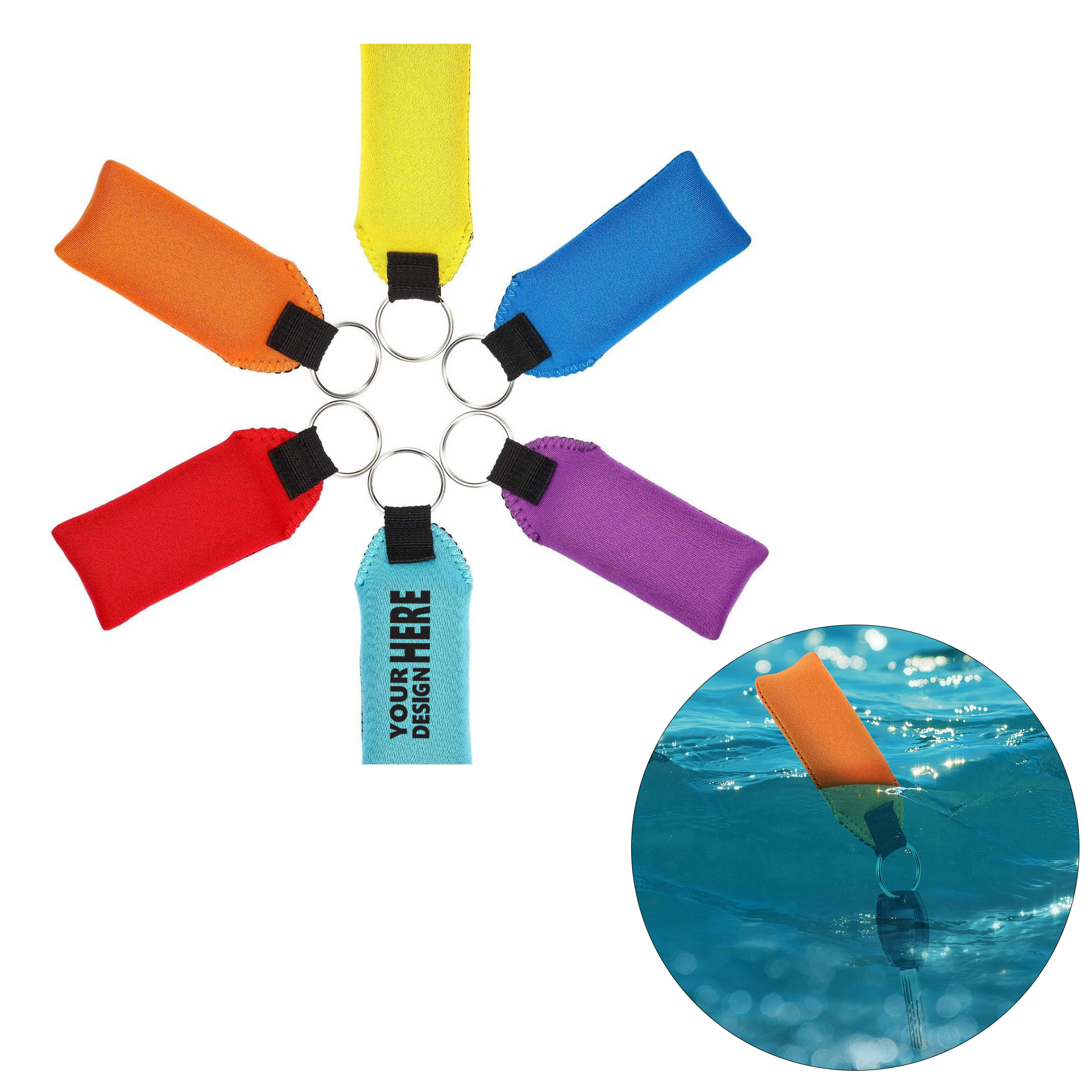 Customizable Neoprene Floating Keychain 2