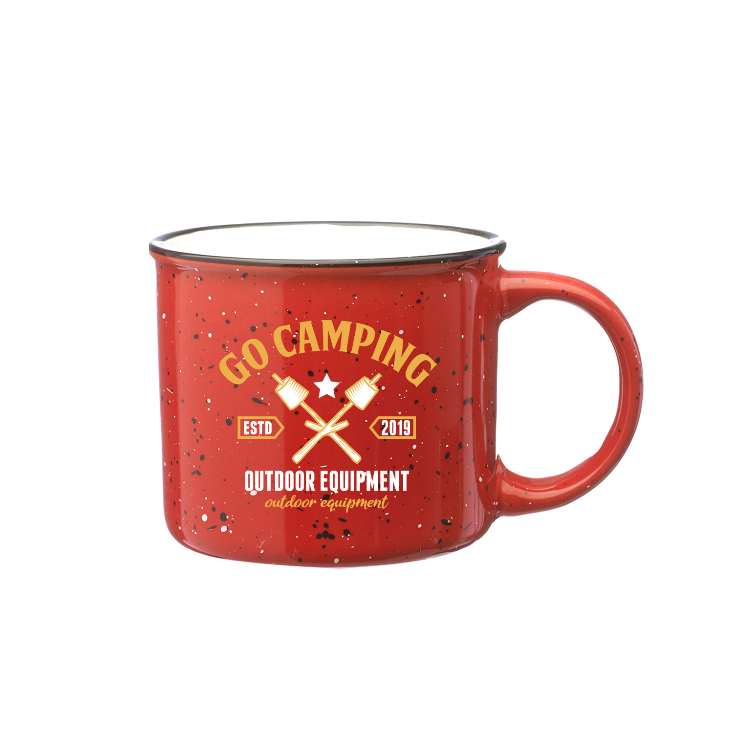 13 oz. Ceramic Campfire Custom Coffee Mug (2 Color Imprint) 13