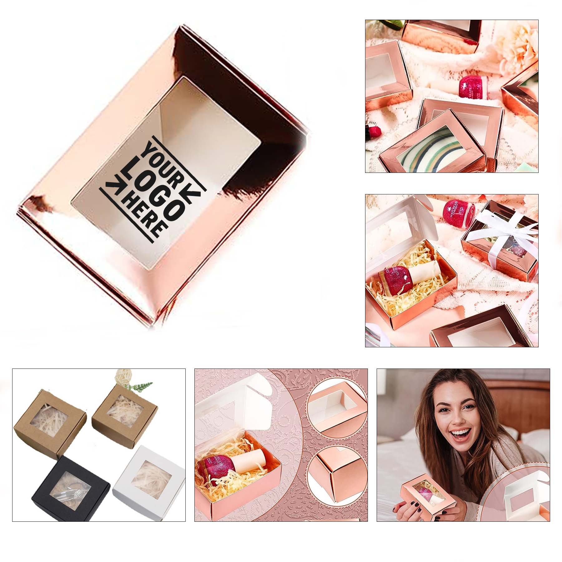 Homemade Mini Kraft Paper Soap Candy Present Packaging Box with Window 2