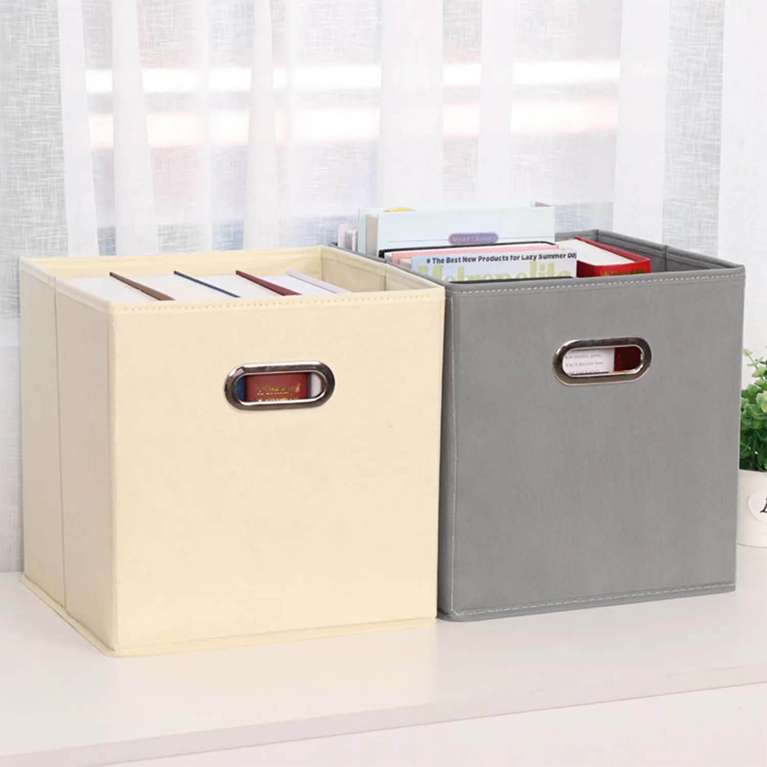 Cube Storage Boxes with Double Metal Handle 3