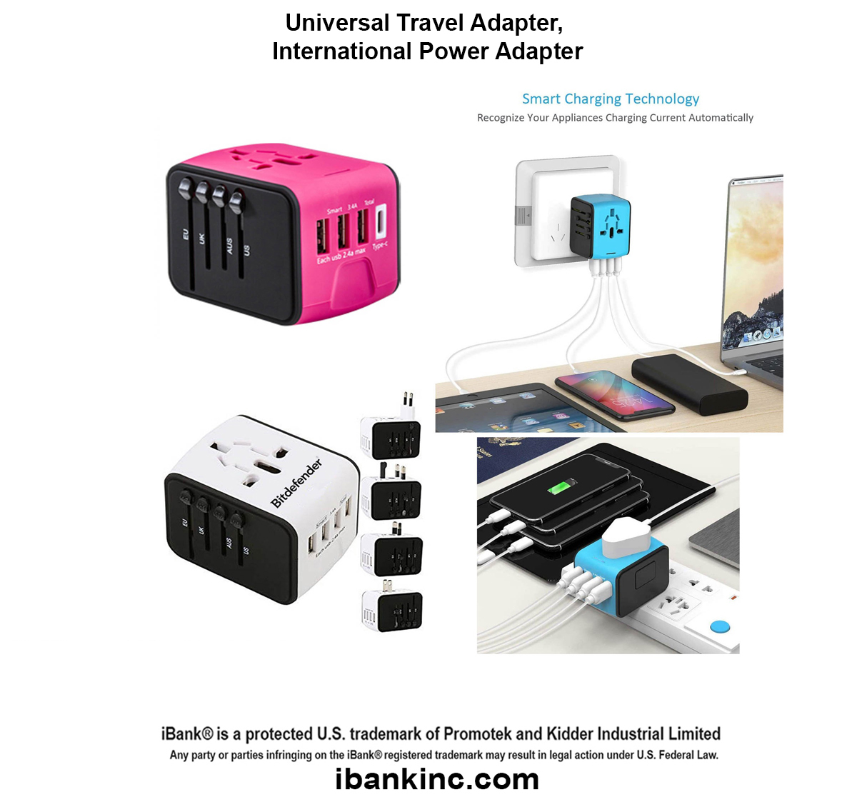 iBank ® Universal Travel Adapter, International Power Adapter 1