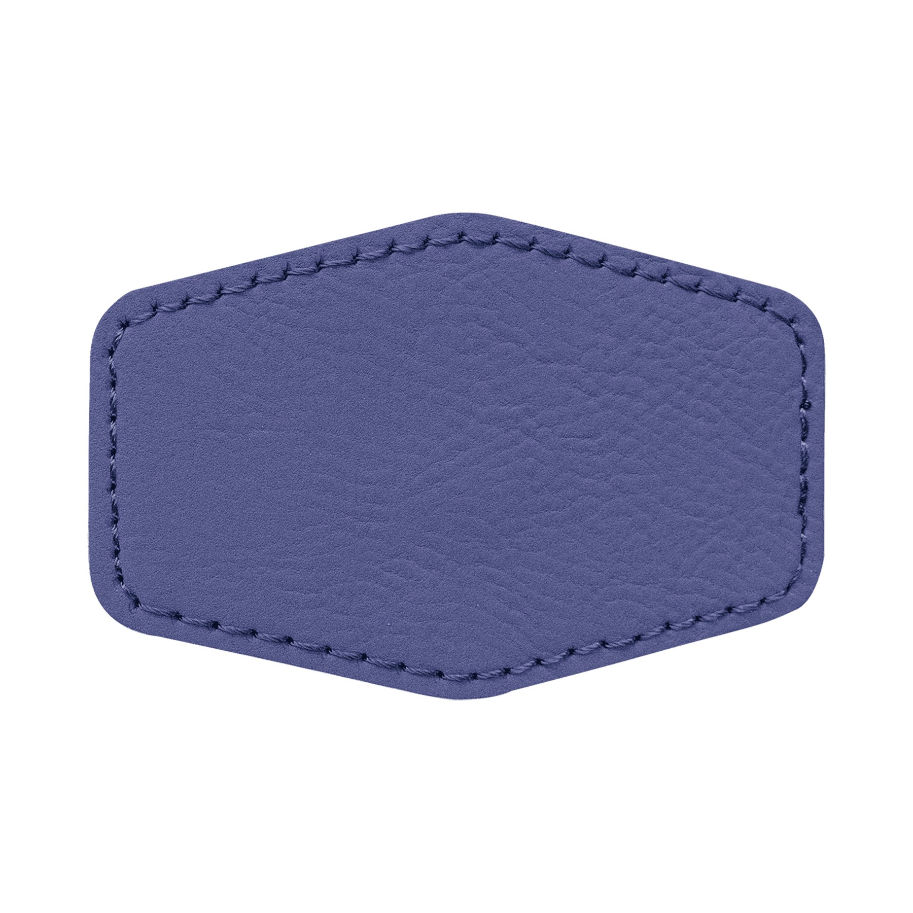 3" x 2" Purple Leatherette Hexagonal Patch with Adhesive 2