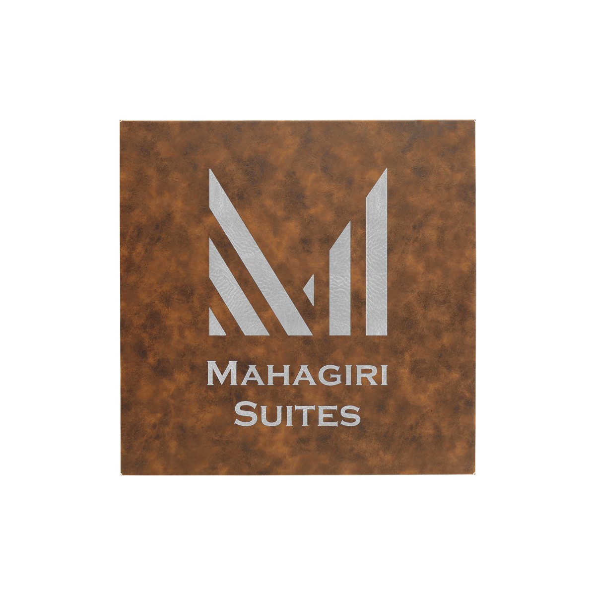 14" x 14" Rustic/Silver Leatherette Wall Decor