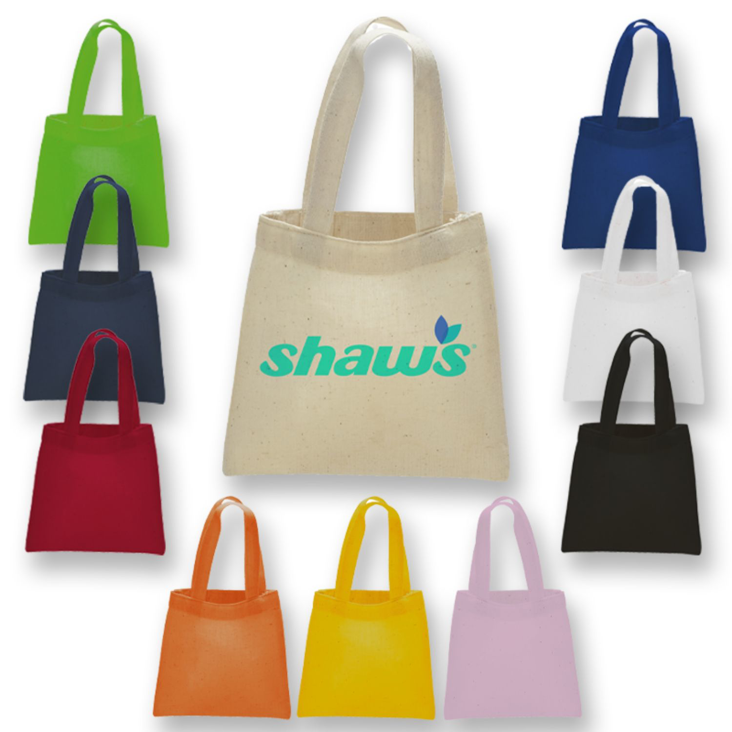 6 oz MINI COTTON CANVAS TOTE BAG USA Decorated (6" x 6") 5