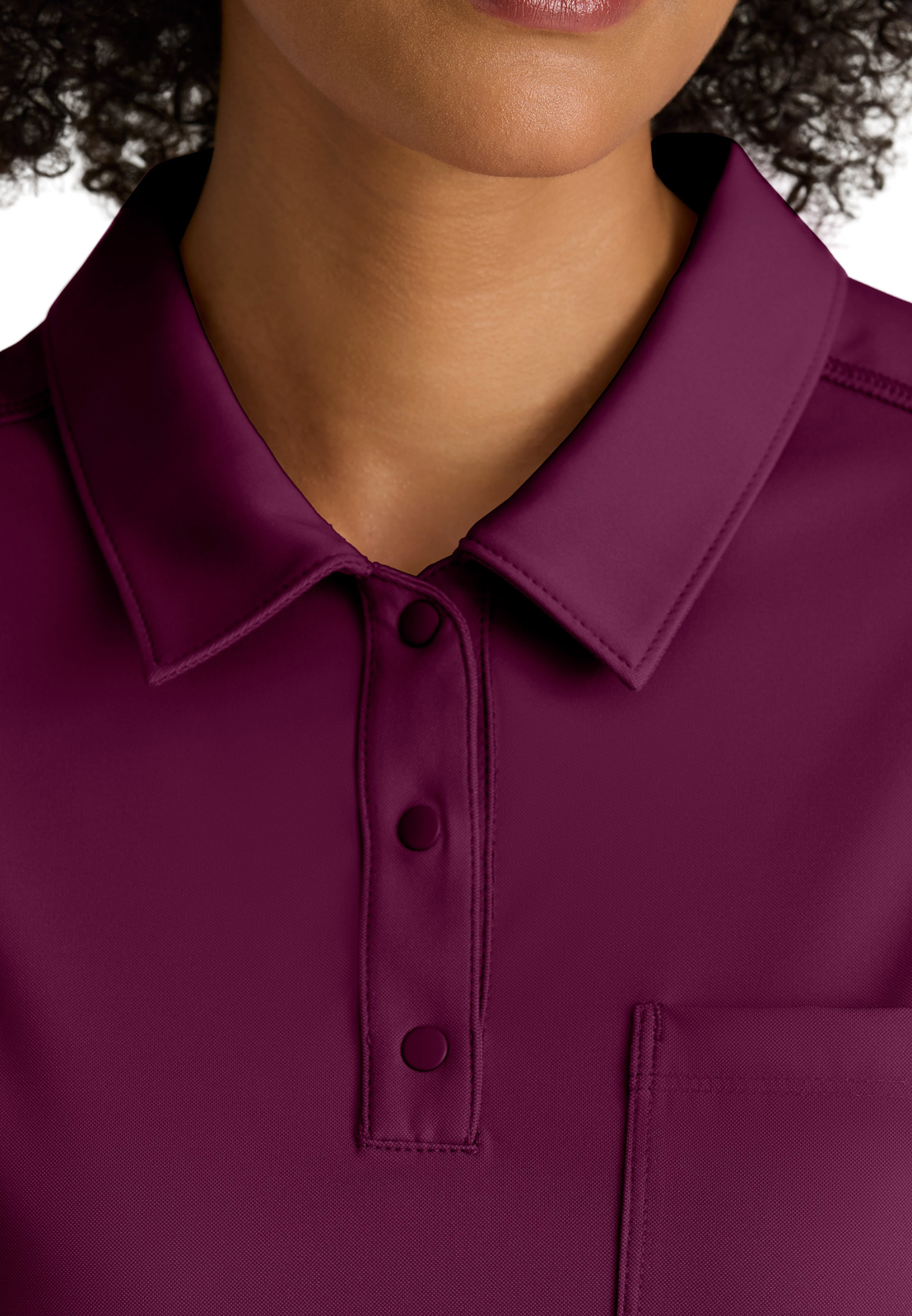 Grey's Anatomy Knit Stretch - Women's One-Pocket Snap Placket Renew Scrub Top 1