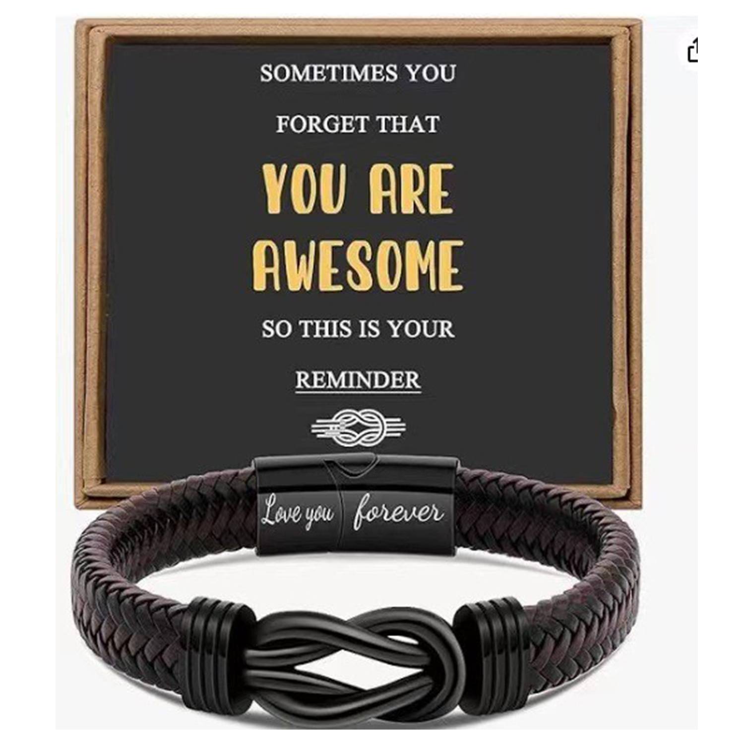 Handwoven Magnetic Buckle PU Leather Bracelet 6