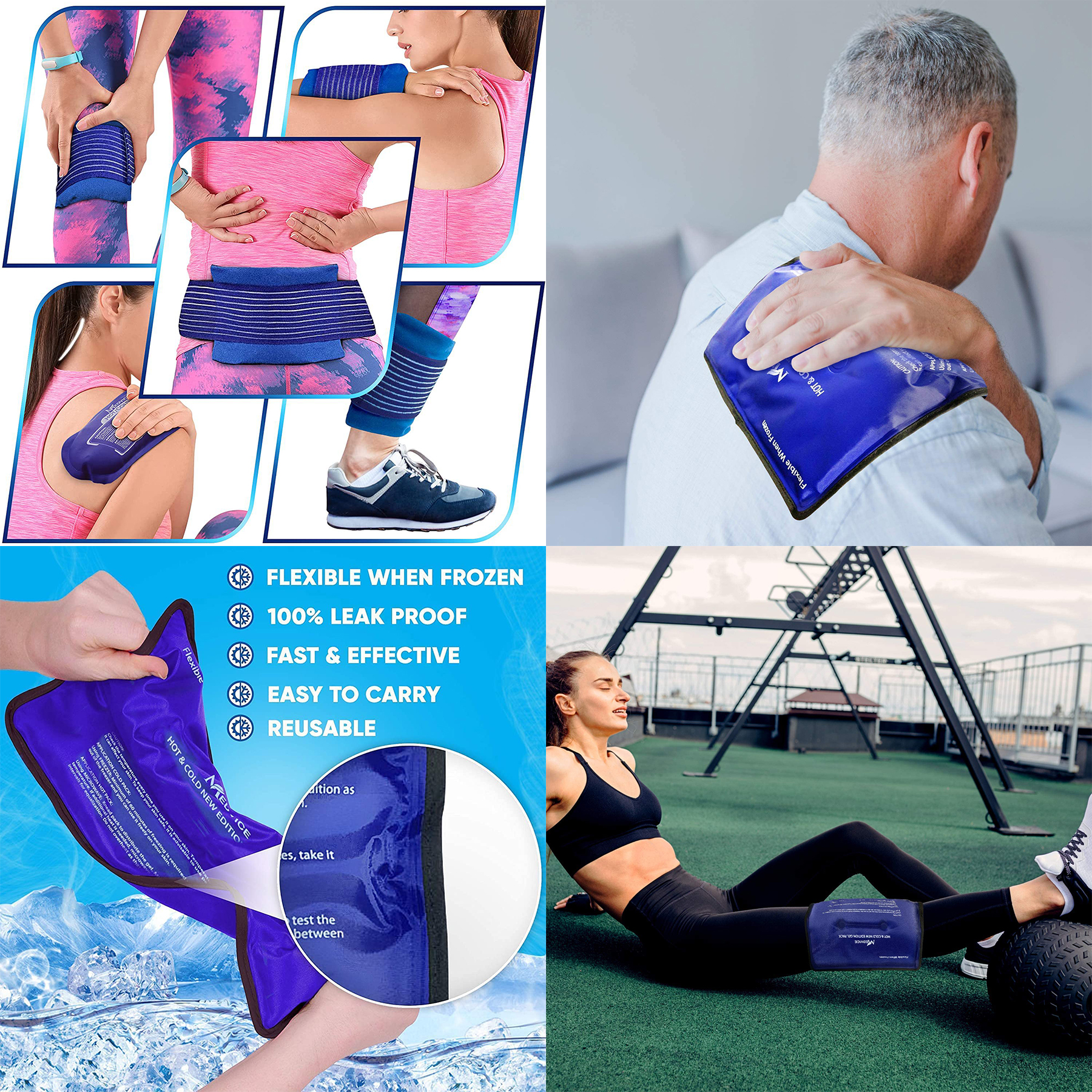 Small & Large Bundle Reusable Hot & Cold Ice Packs 2