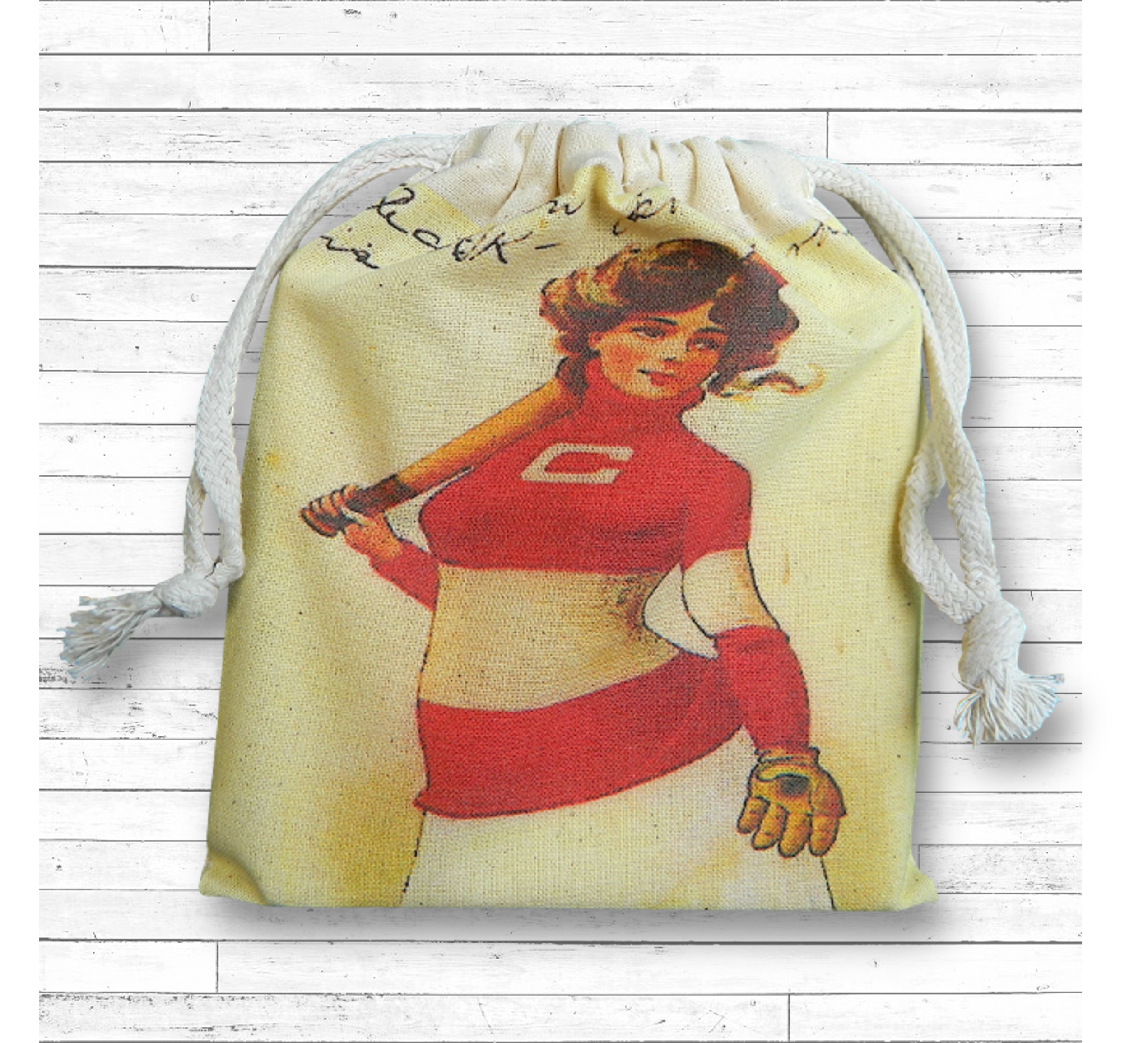 5"x6" Custom Printed Cotton Pouch with Drawstring 5