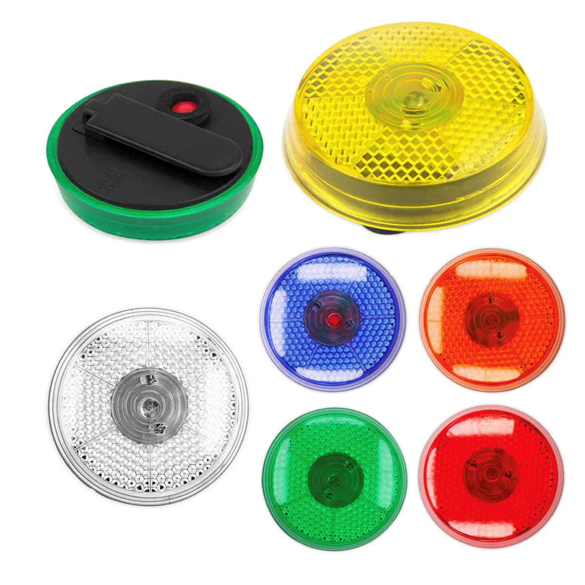 Round Blinking Light With Back Clip 1