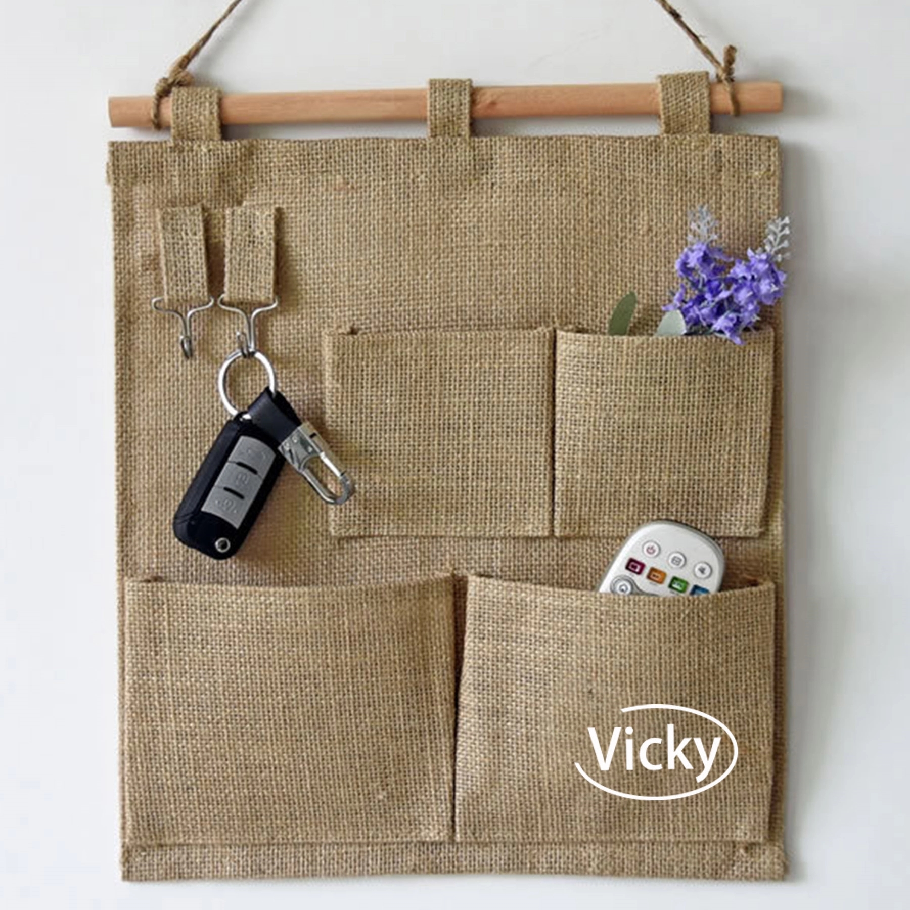 Eco Jute Hanging Storage Pockets 2