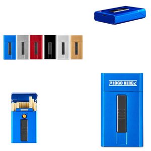 Slim Metal Cigarette Case With Built In USB Rechargeable Lighter 8