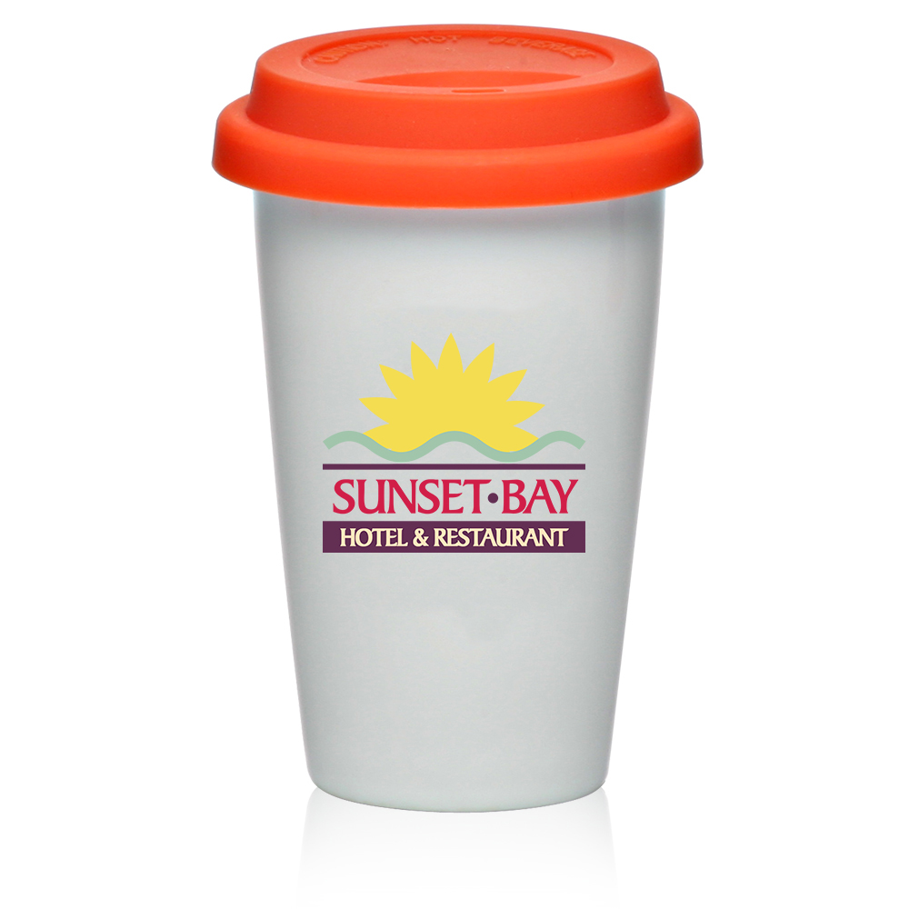 11 oz. Double Wall Ceramic Tumblers with Lid 40
