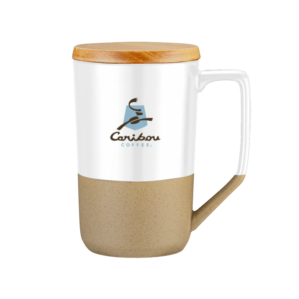 Rochester 15oz Two-Tone Ceramic Mug w/Wood Lid 14