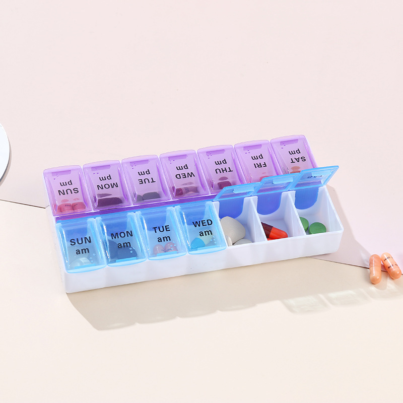14 Compartments Weekly Pill Organizer 4
