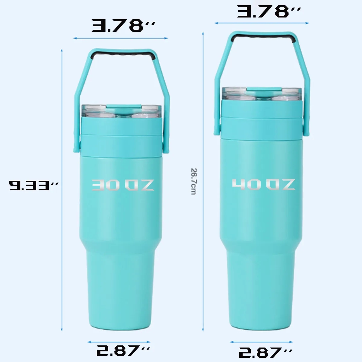 30/40 oz. Stainless Steel Insulated Tumbler with Straw Lid 9
