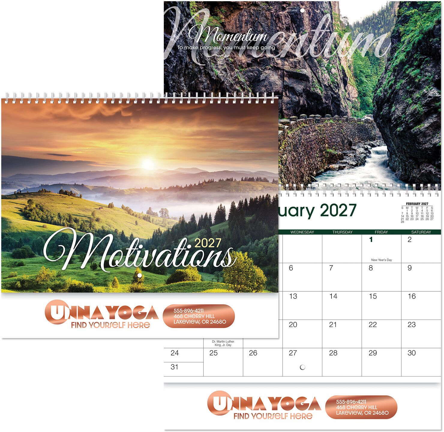 LUXE GALLERY MOTIVATIONS SPIRAL WALL CALENDAR