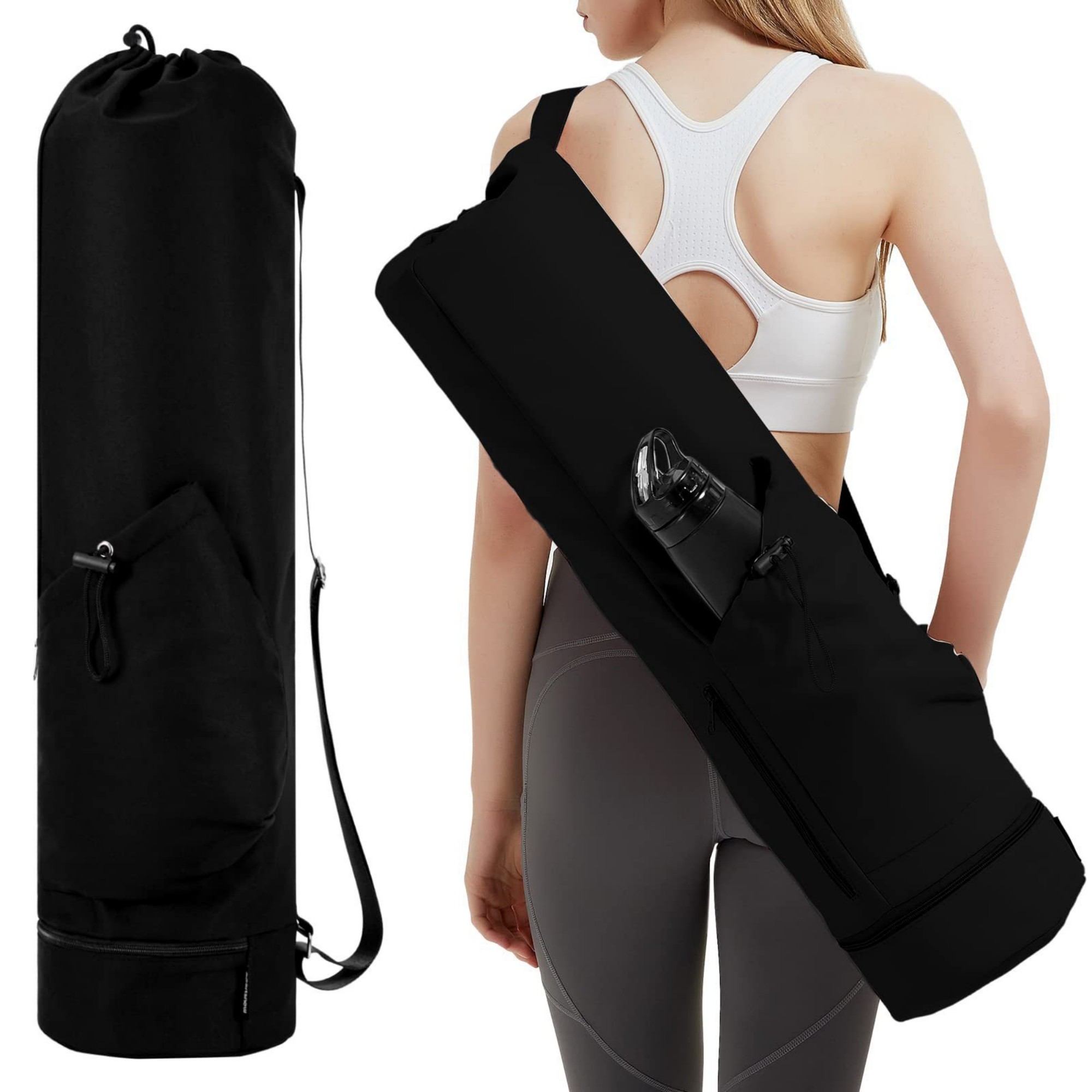 Yoga Mat Bag With Water Bottle And Bottom Wet Pocket 1