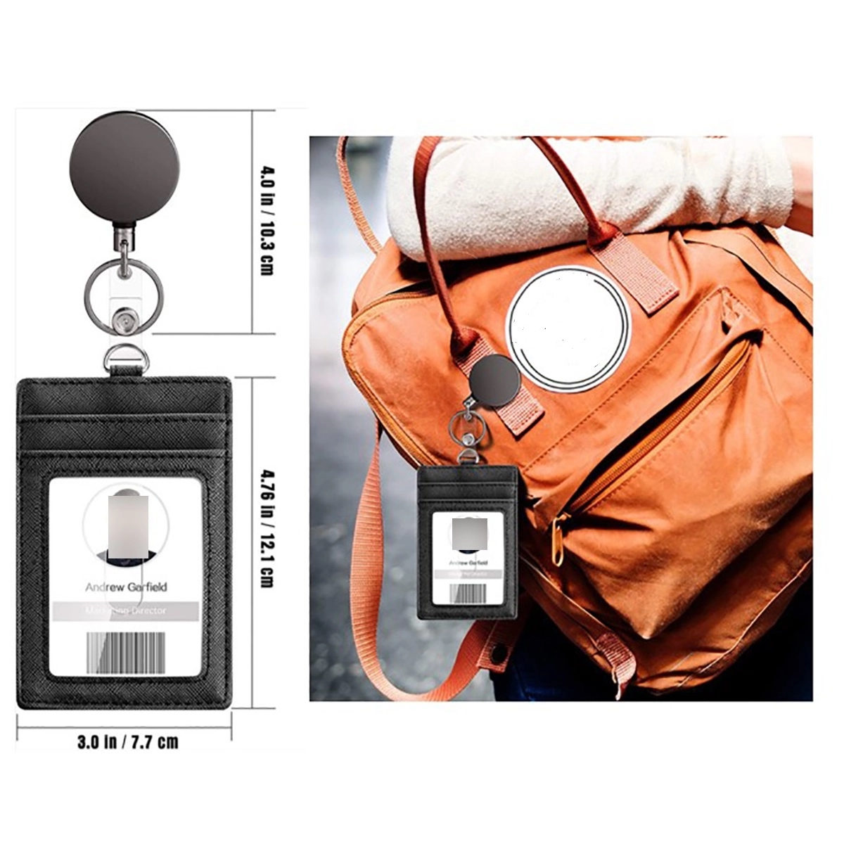 Heavy Duty Metal Retractable Badge Holder Pu 3