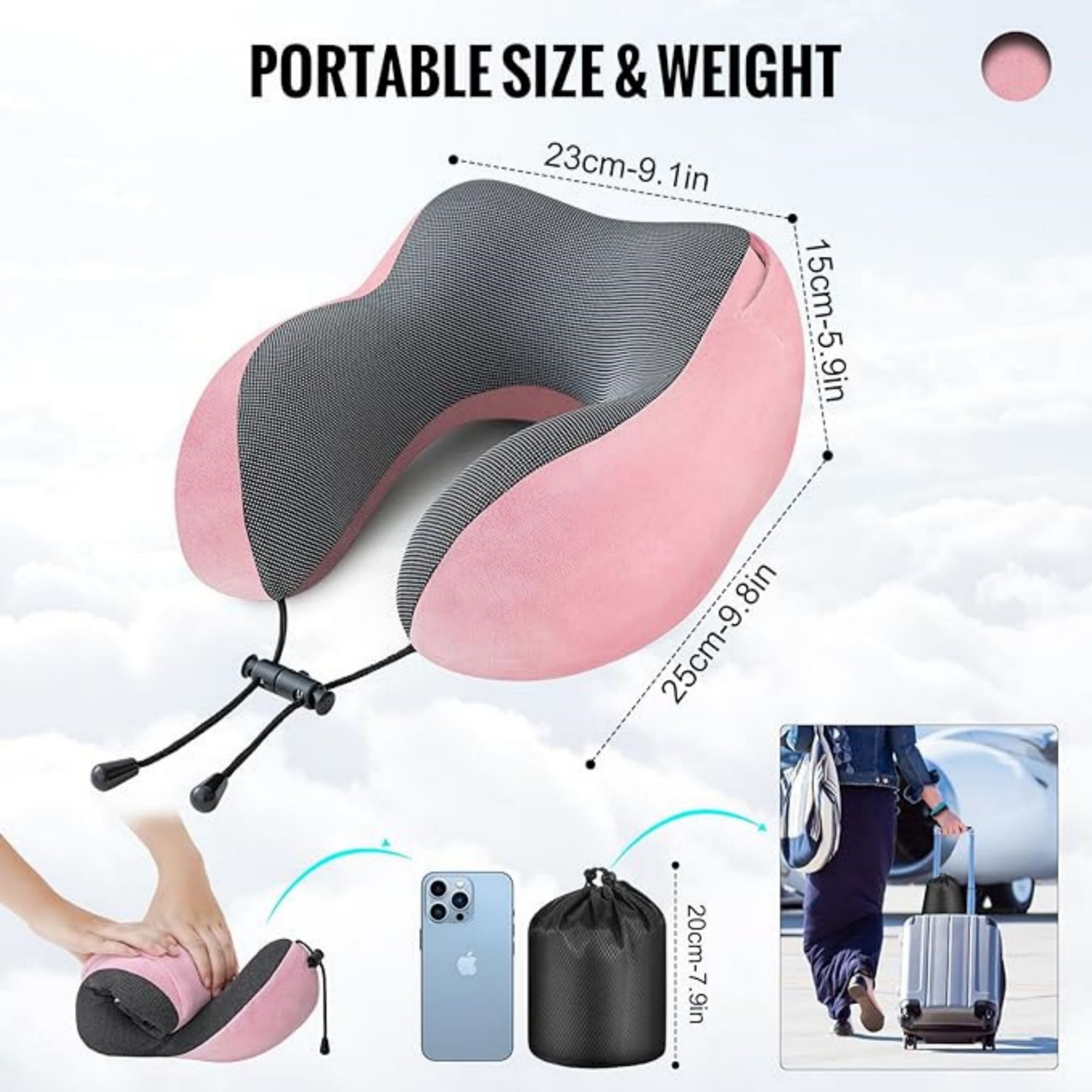 Neck Pillow For Travel With Hood, custom sports ball with logo imprint 5