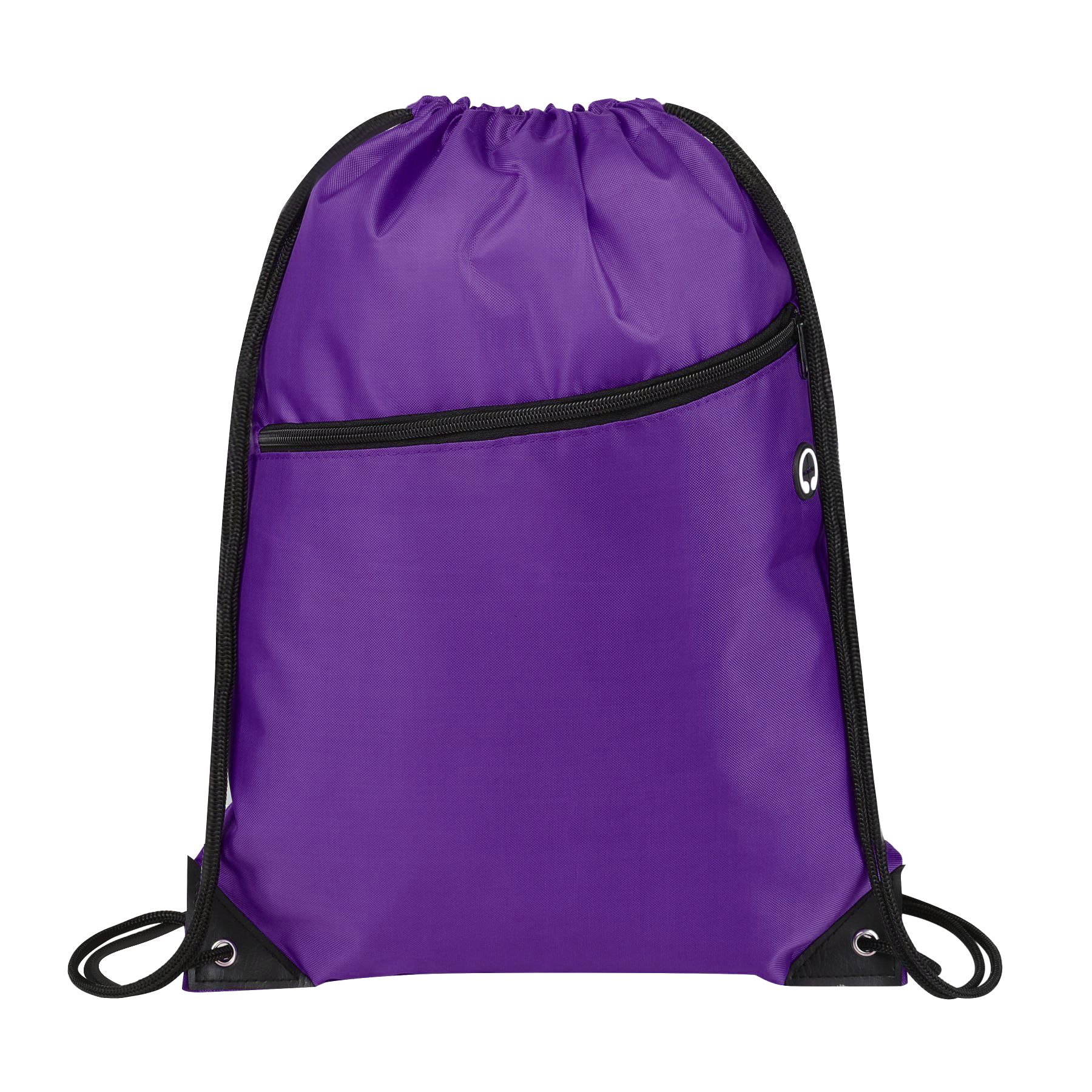 420D Heavy Duty Drawstring Backpack With Front Zipper 12