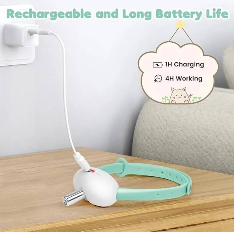 USB Rechargeable Automatic Laser Cat Toy Collar 8