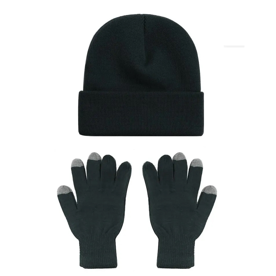 Winter Beanie Hat Gloves Set 7