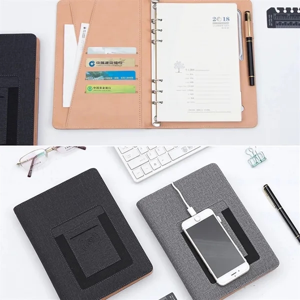 Wireless Charging Notebook Power Bank and USB Flash Drive 1