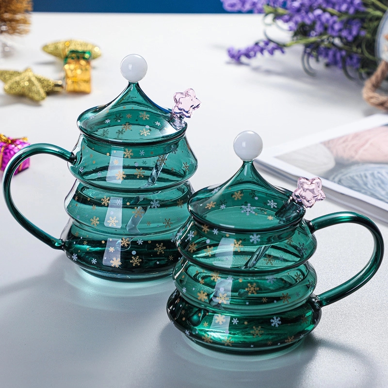 13/16 OZ. Glass Christmas Tree Tea Coffee Mug & Gift Cup 11