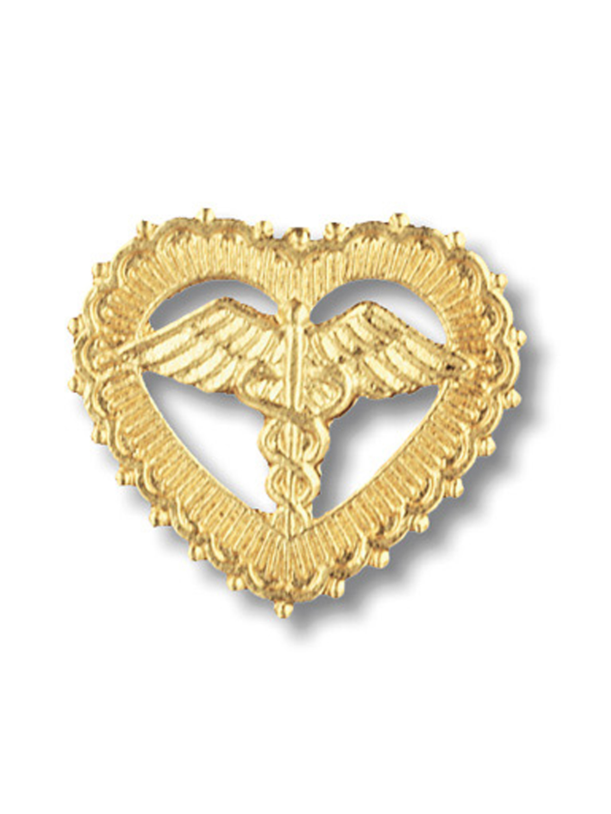 Prestige Medical - Caduceus in Filigreed Heart Cloisonne Pin