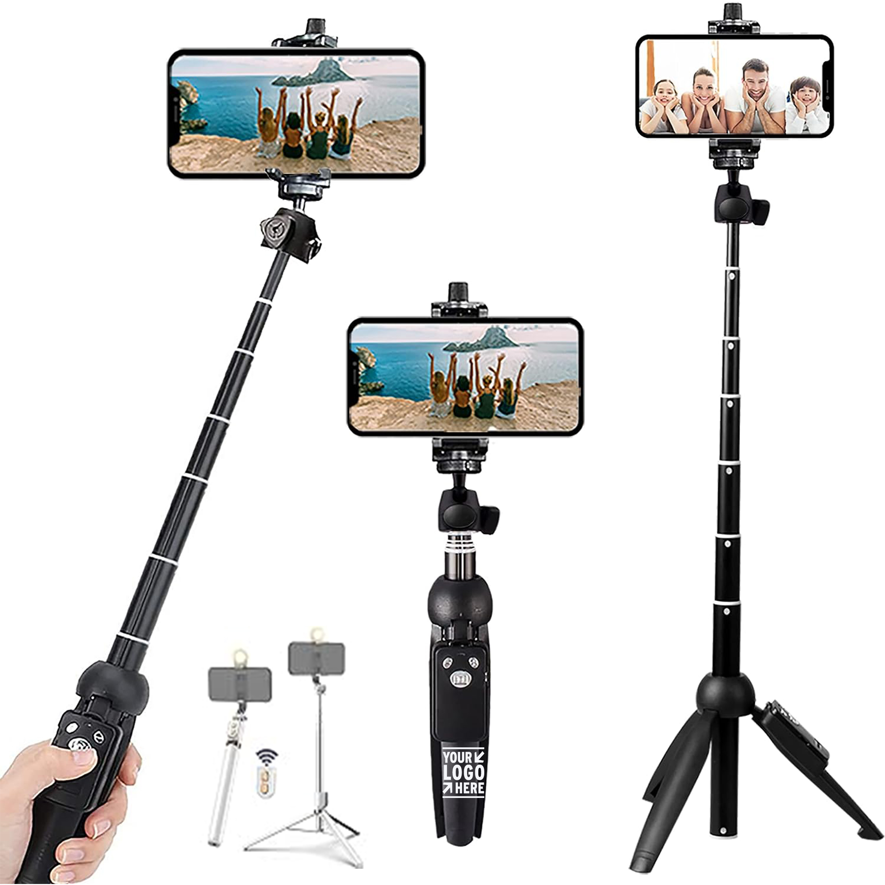 Wireless Remote Shutter Compatible Portable 40 Inch Aluminum Alloy Selfie Stick Phone Tripod
2
