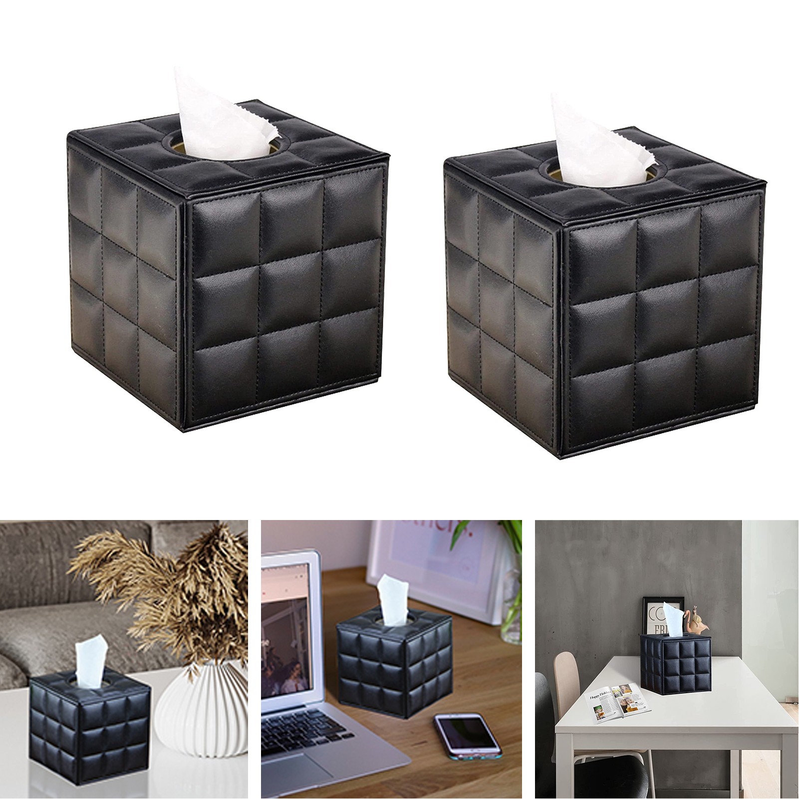 Square Facial Tissue Case Facial Paper Organizer Dispenser 2