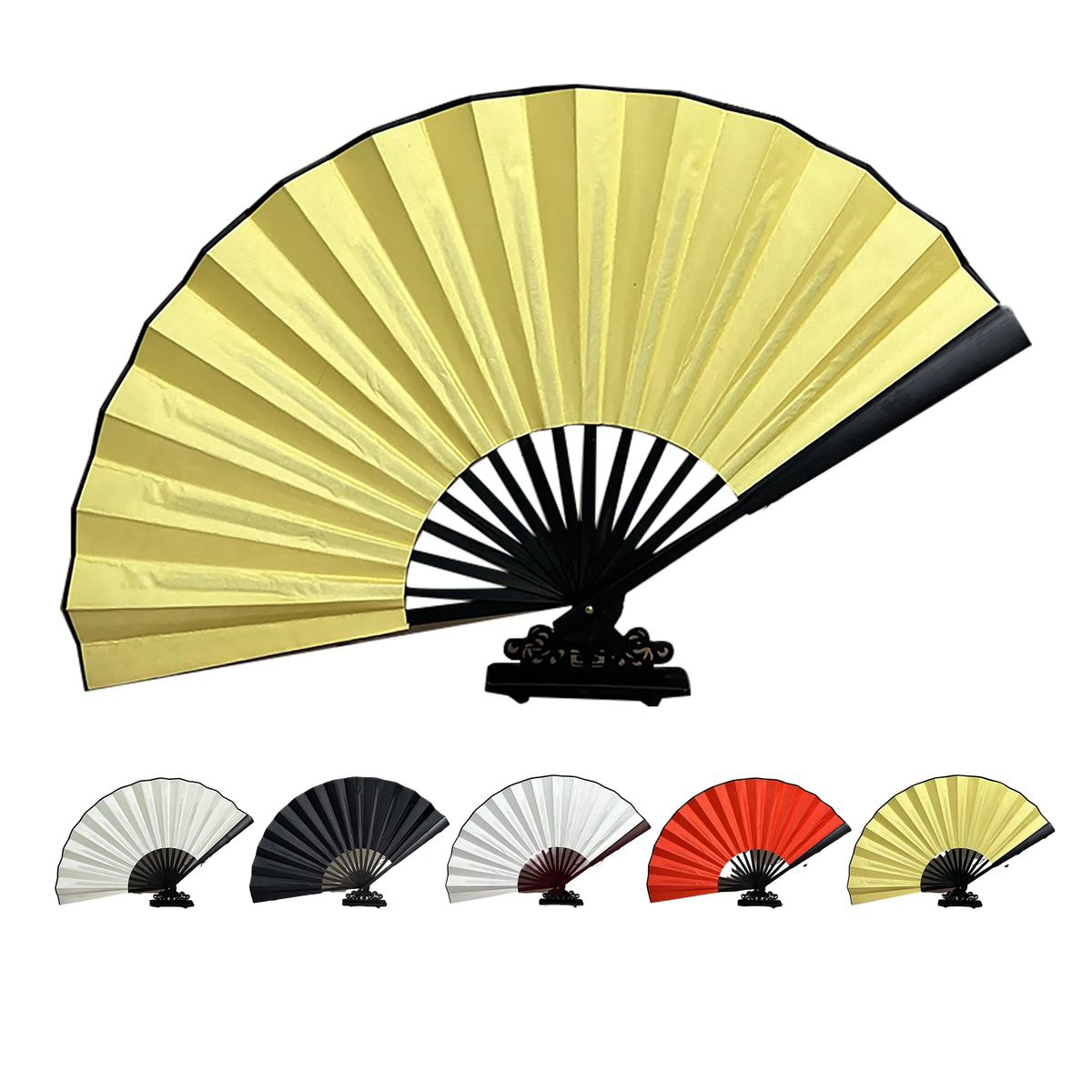 Bamboo Silk Fan with Foldable Frame for Weddings or Events 8