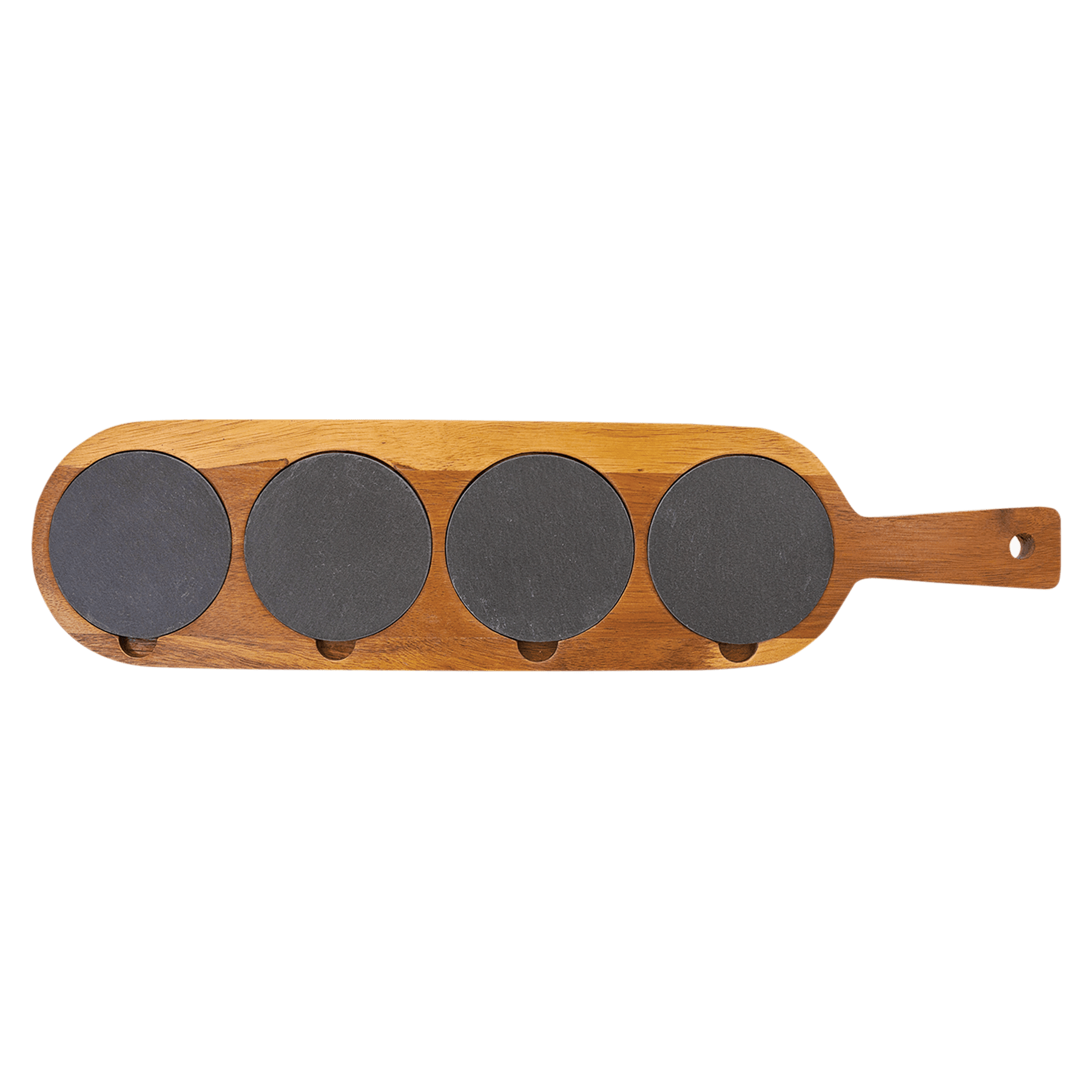 18" x 4" Acacia Wood/Slate Serving Board 2