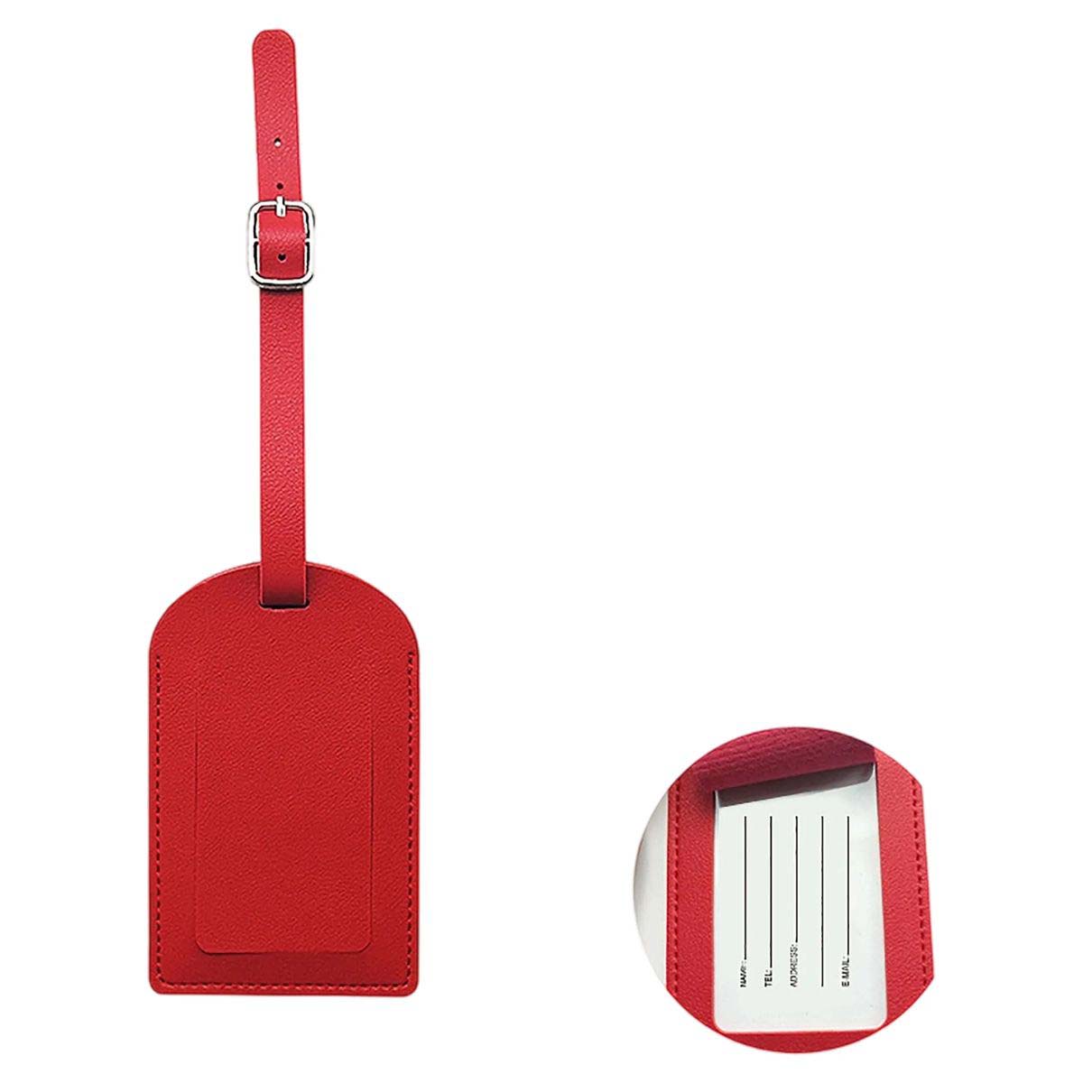Durable PU Leather ID Tag with Adjustable Strap 3