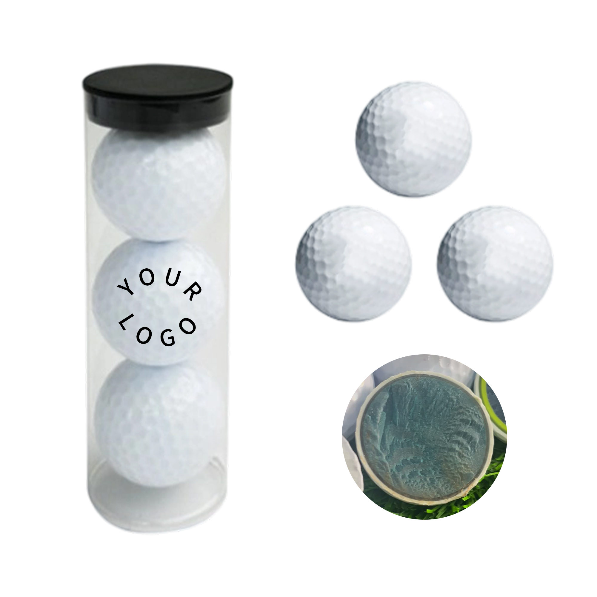 Triple Pack of Premium Golf Balls in Clear Tube 1