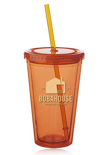 16 oz. Double Wall Acrylic Tumblers With Straws 28