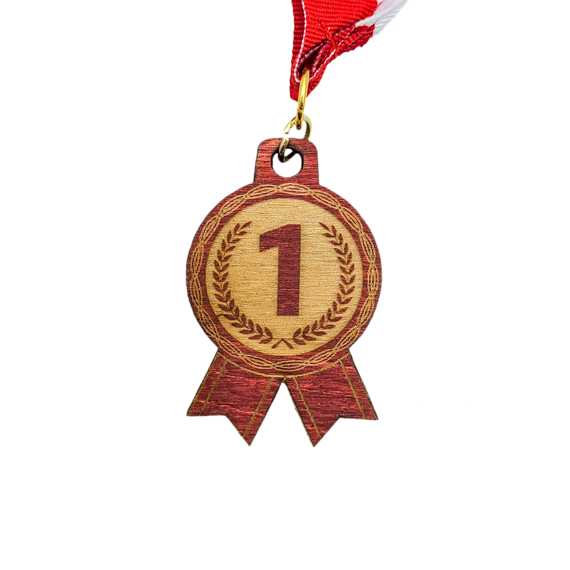 Wood Medals: 2 1/4" W x 2 1/4" H 5