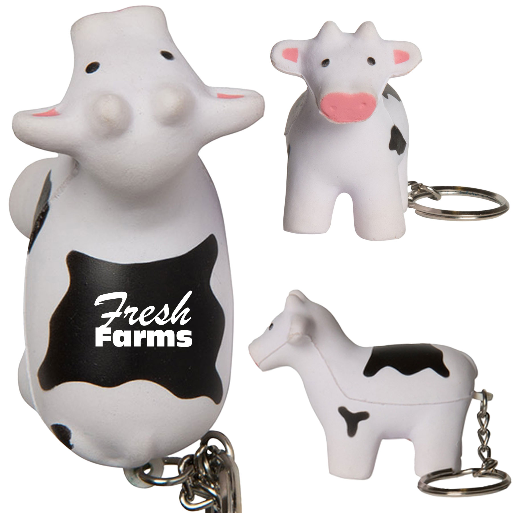 Cow Stress Ball Keychain, custom stress ball with logo imprint 3