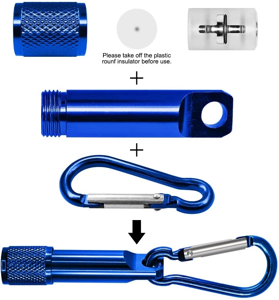 Mini Aluminum Flashlight With Carabiner 7