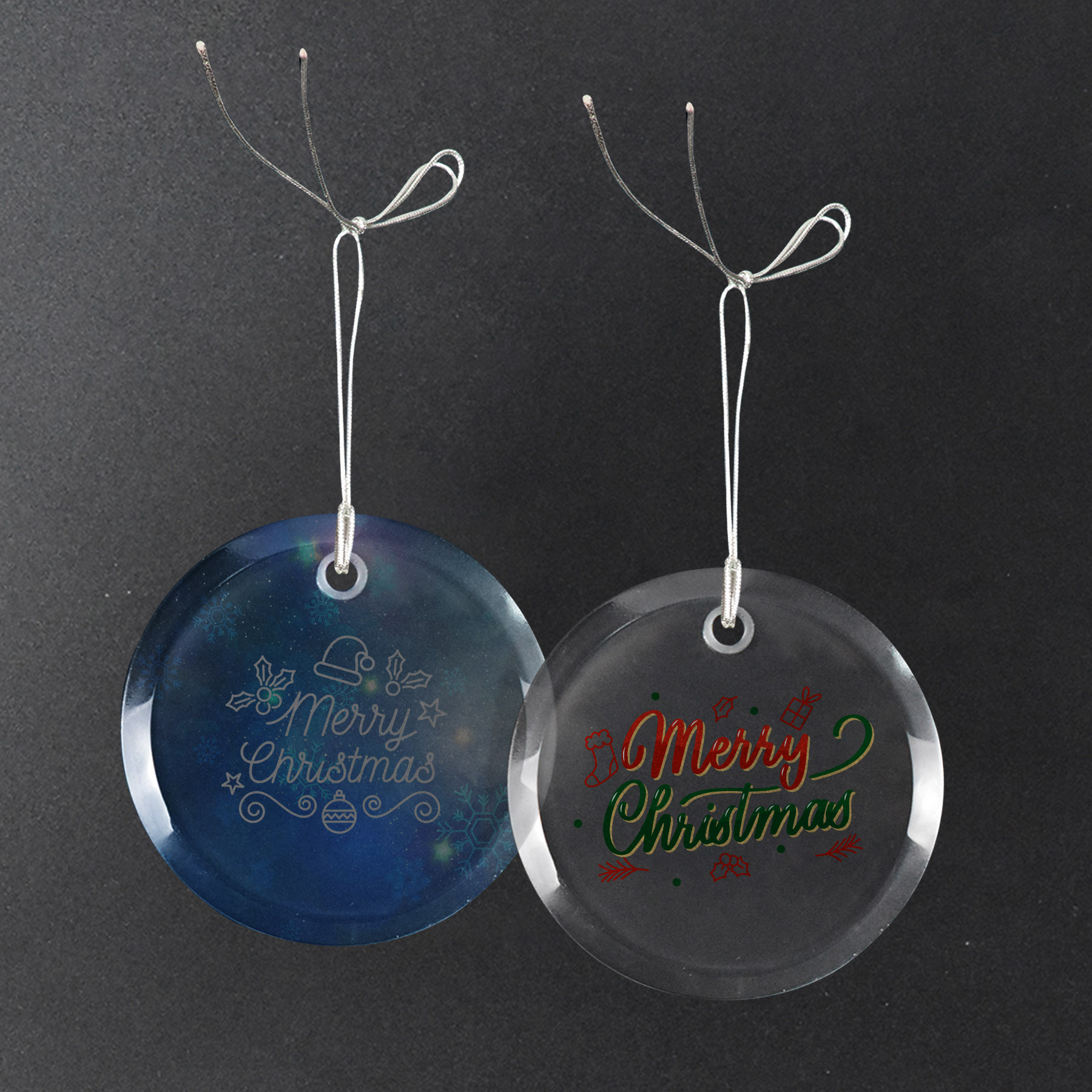 Gift Box 3" Round Clear Glass Ornament 8