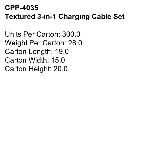 Textured 3-in-1 Charging Cable Set 6