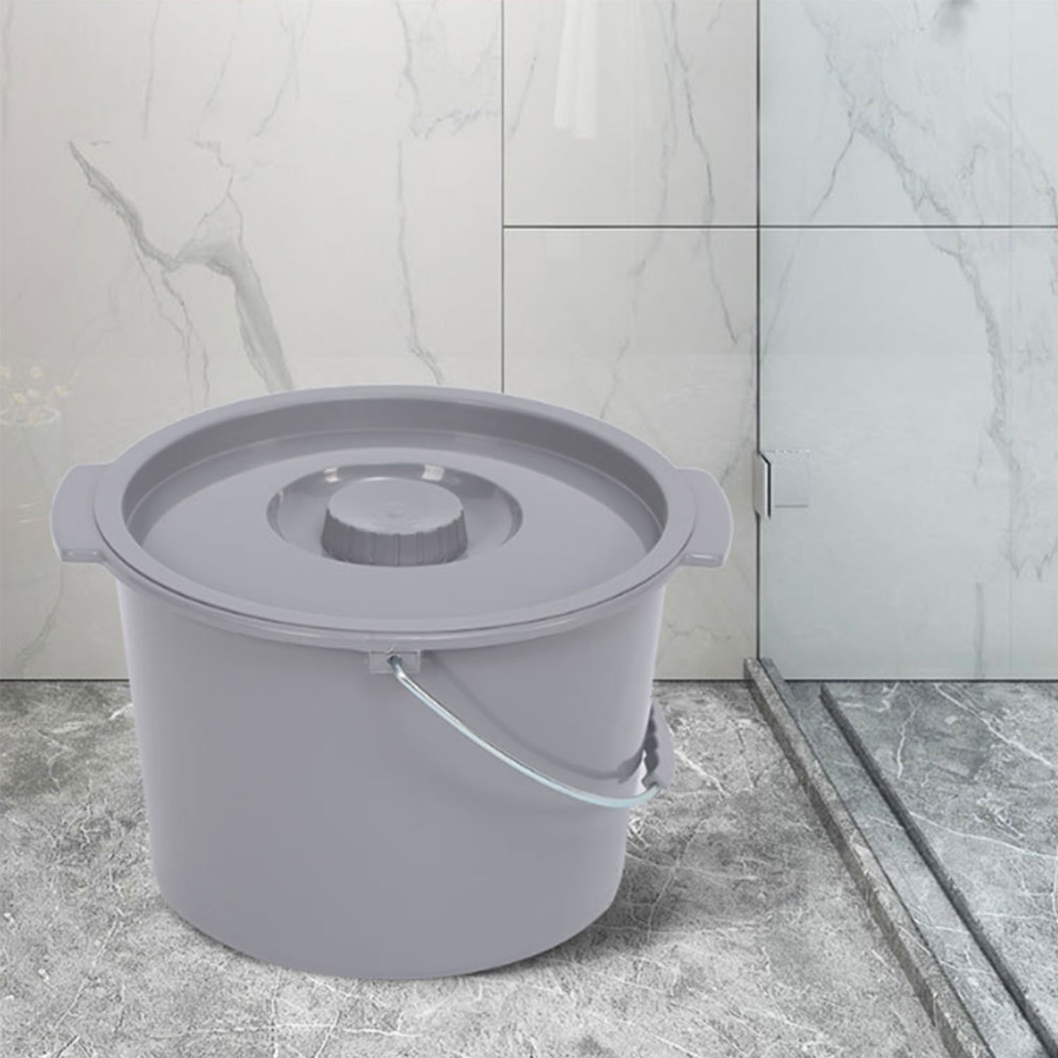Portable Anti Odor Home Toilet Commode Bucket w/ Lid 5