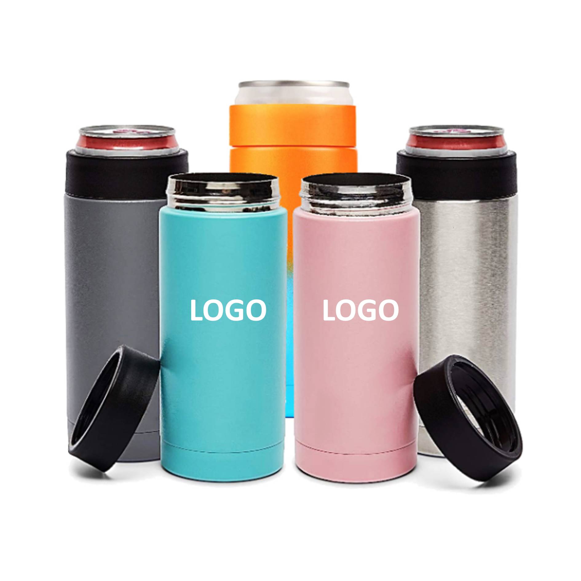 Stainless Steel Slim 12 oz Can Cooler 4