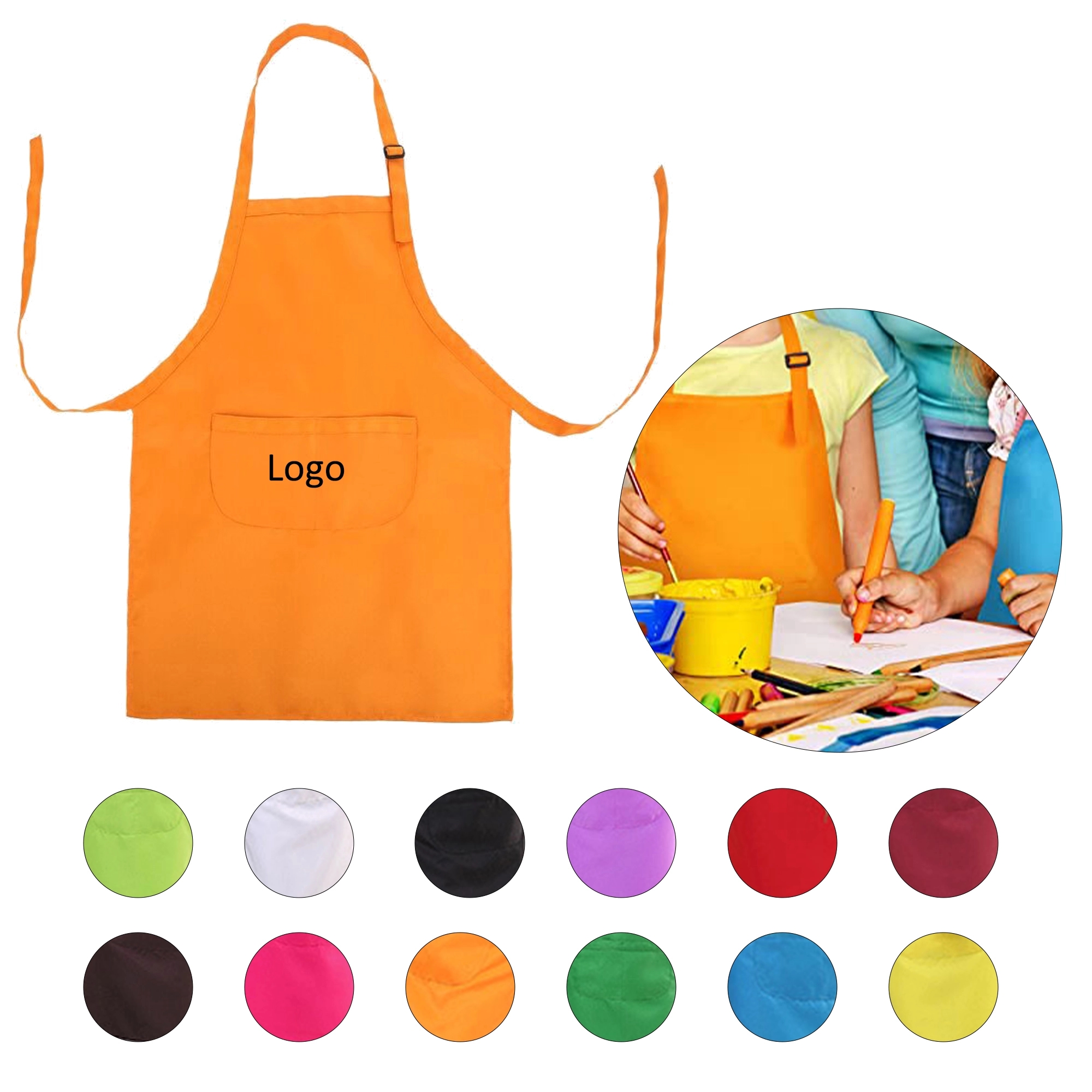 Children Chef Aprons with 2 Pockets L for 7-13 Age 2